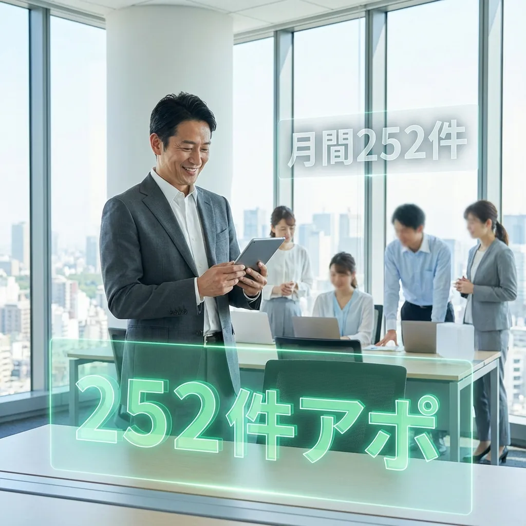 ビジネスマンがタブレットを持ち、周囲には同僚がいるオフィスの風景。