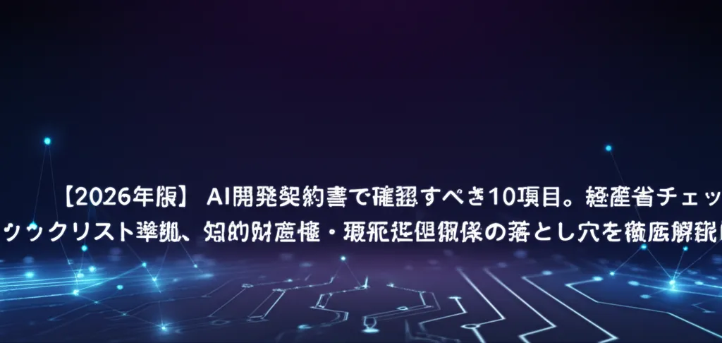 2026年版のAI開発契約書に関する重要項目を解説する内容の画像です。