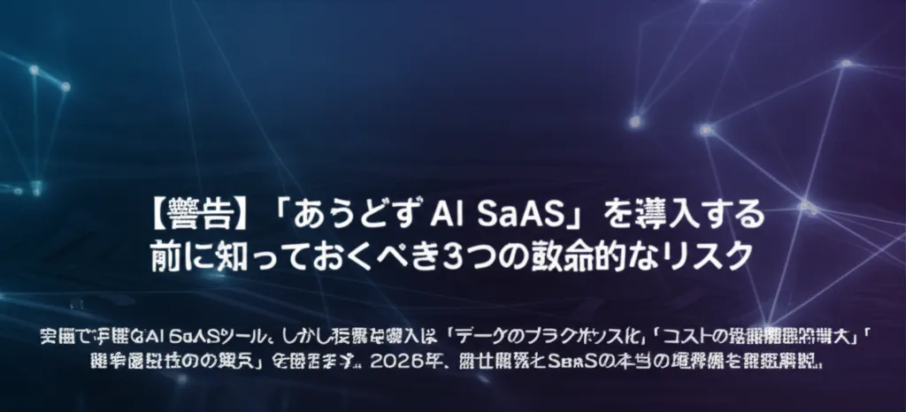 AI SaaS導入に関する警告とリスクについての情報が記載された画像です。