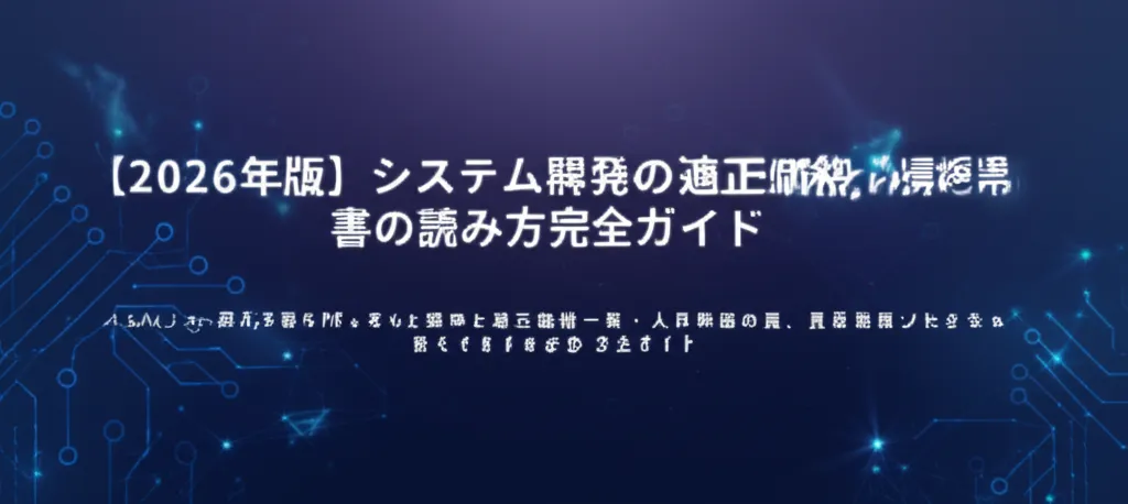 2026年版のシステム開発に関する適正価格と見積書の読み方を解説するガイドの表紙。