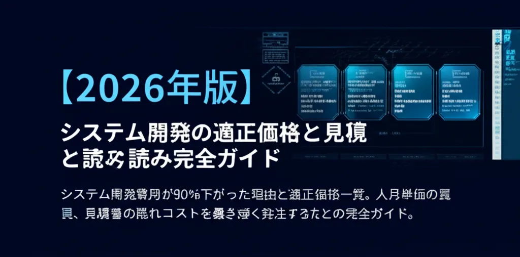 2026年版のシステム開発に関するガイドで、適正価格と見積もりの解説が含まれています。