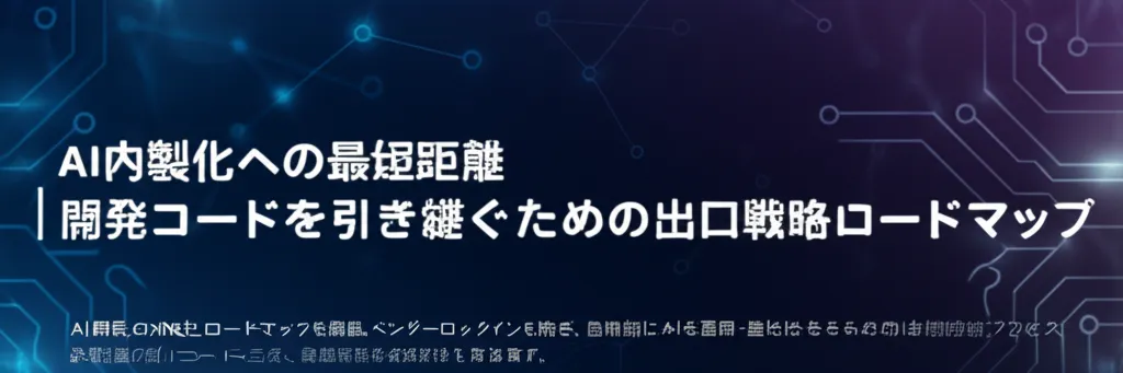 AI内製化に向けた開発コードの引き継ぎ戦略を示すロードマップの画像です。