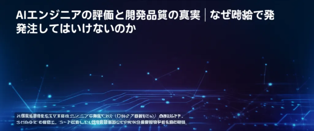 AIエンジニアの評価や開発品質についての情報を示す画像。