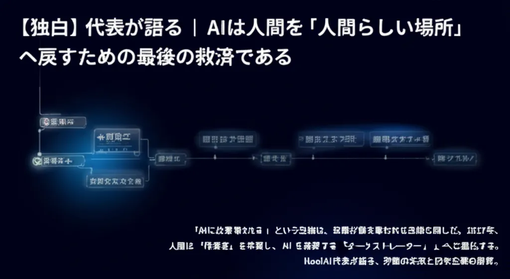 AIが人間を「人間らしい場所」へ戻すための重要性を示す図。