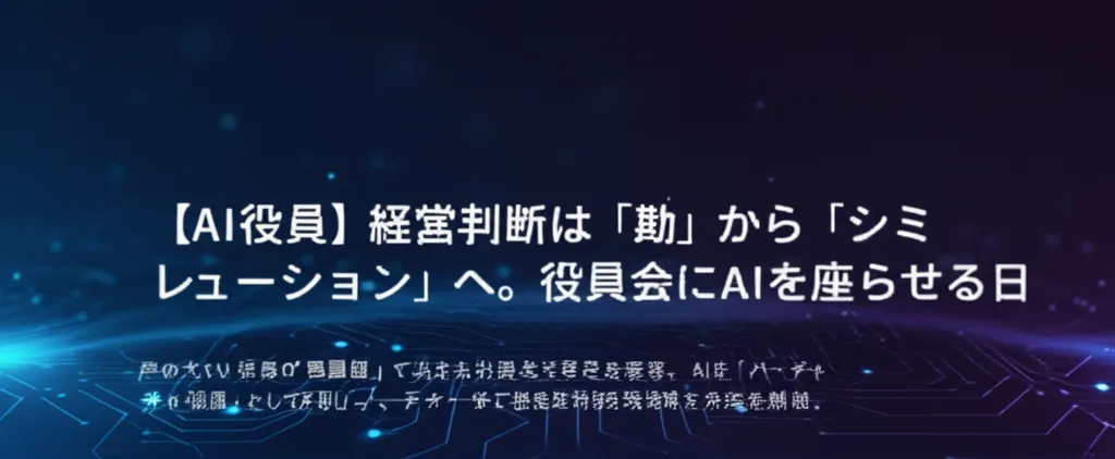 AI役員に関する記事で、経営判断の変化について述べている内容。