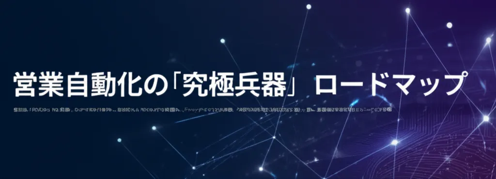 営業自動化に関するロードマップを示すビジュアルで、AIの活用が強調されている。
