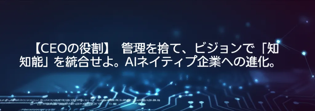 CEOの役割について、管理を捨ててビジョンで知能を統合する重要性を示す内容。