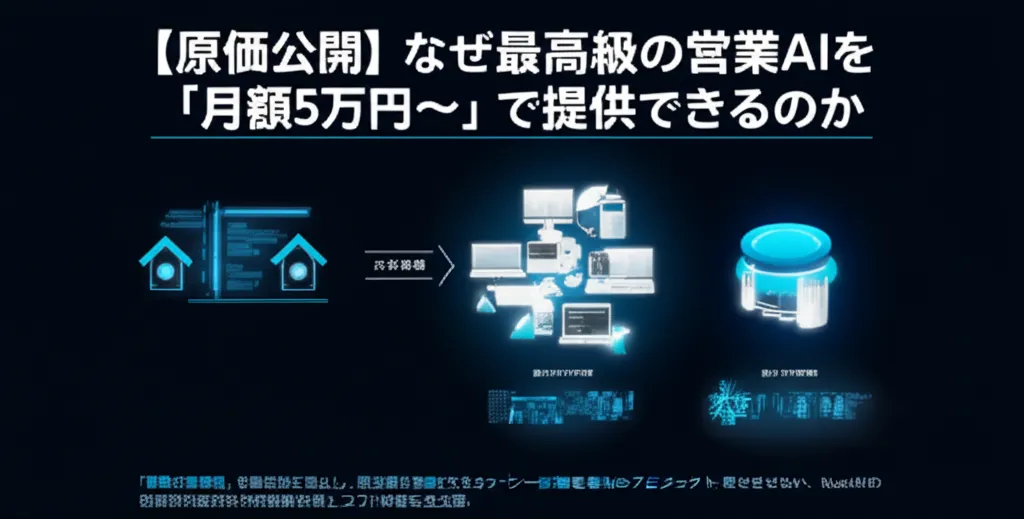 営業AIの提供方法についての説明が含まれた画像で、具体的な要素が描かれている。