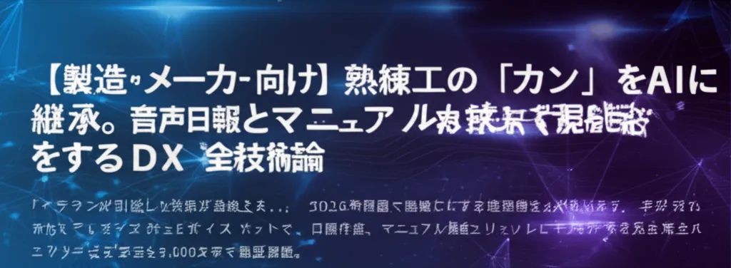 製造業向けのAI活用に関する技術論文のタイトルが記載された画像です。