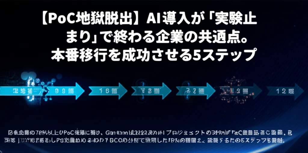 AI導入における成功のための5つのステップを示す図。