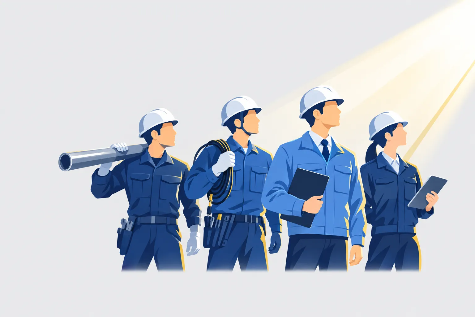 設備関連職種の求人倍率比較をイメージした編集用ビジュアル